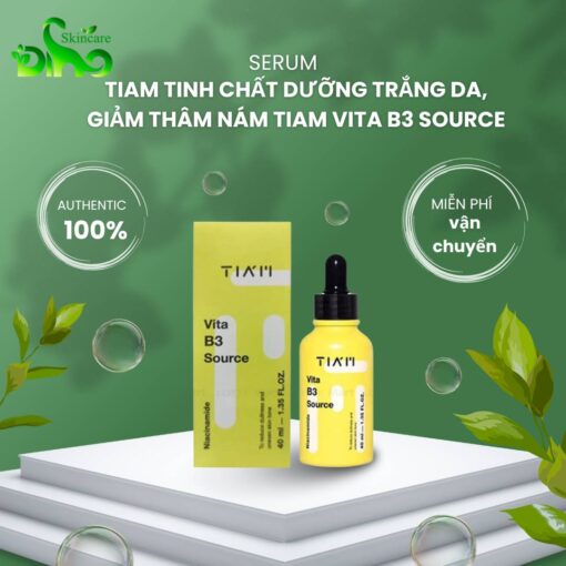 Serum Tiam Tinh Chất Dưỡng Trắng Da, Giảm Thâm Nám, Phục Hồi Da Sau Mụn Tiam Vita B3 Source Serum 40ml