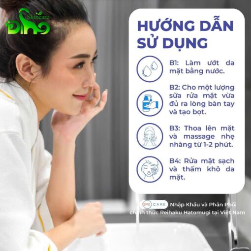 Sữa rửa mặt ngừa mụn, dưỡng ẩm cho da dầu mụn Hatomugi 130g