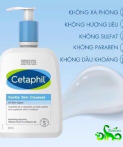 Sữa rửa mặt dịu nhẹ Cetaphil 591ml mẫu mới, gel rửa mặt dành cho da dầu và da nhạy cảm Gentle Skin Cleanser