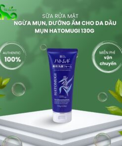 Sữa rửa mặt ngừa mụn, dưỡng ẩm cho da dầu mụn Hatomugi 130g