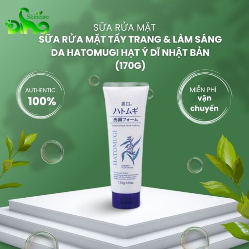 Sữa Rửa Mặt Tẩy Trang & Làm Sáng Da Hatomugi Hạt Ý Dĩ Nhật Bản (170g)